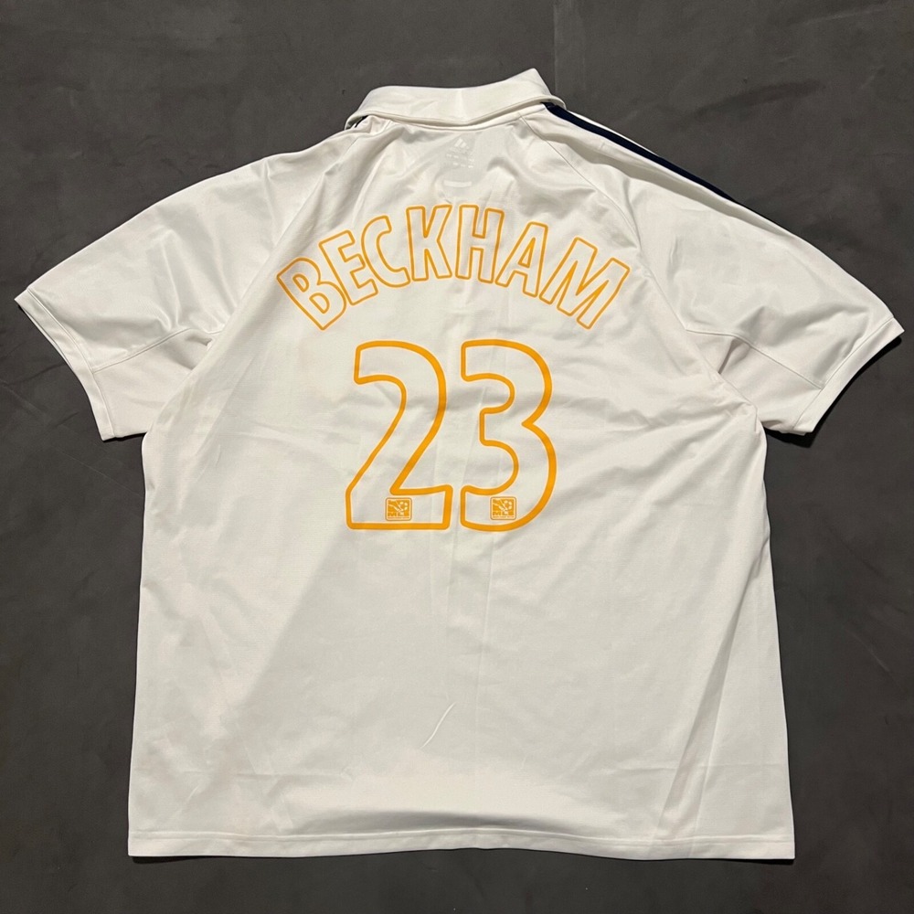 LA Galaxy adidas Home Polo Jersey David Beckham #23 MLS Soccer Jersey XL 2007